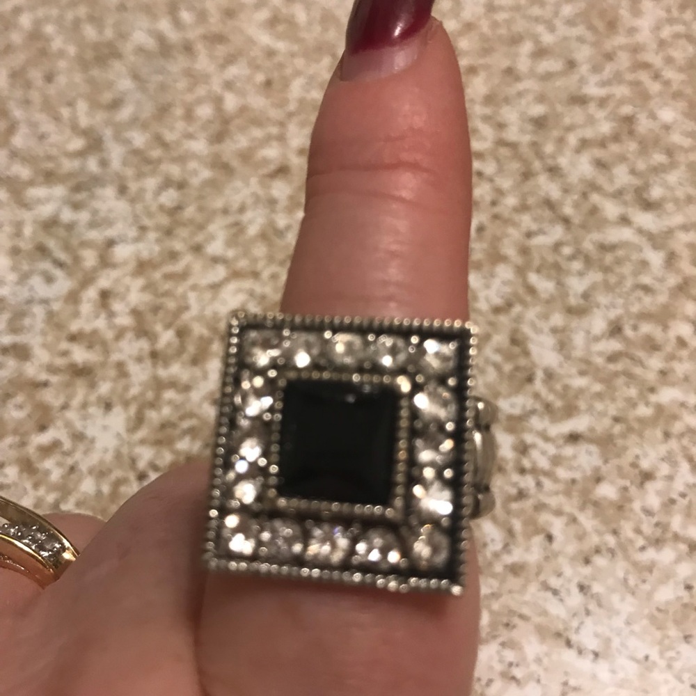 Black and Silver Stretch Ring